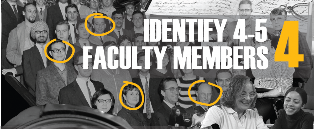 #4 Identify 4-5 Faculty Members. Vintage image of professors and staff.